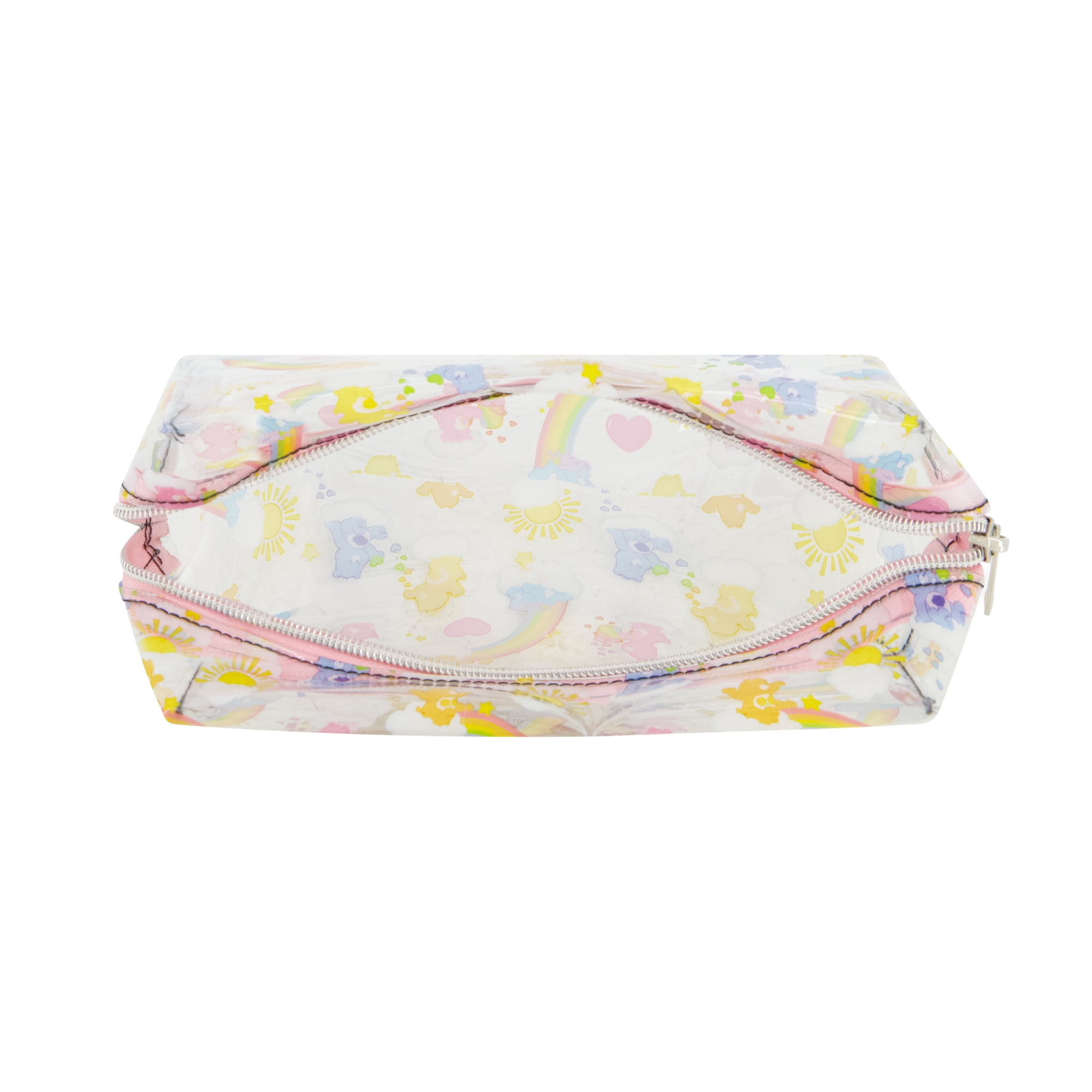 Care Bears Women's Makeup Bag, Small Travel Cosmetic Zipper Pouch Organizer, Clear