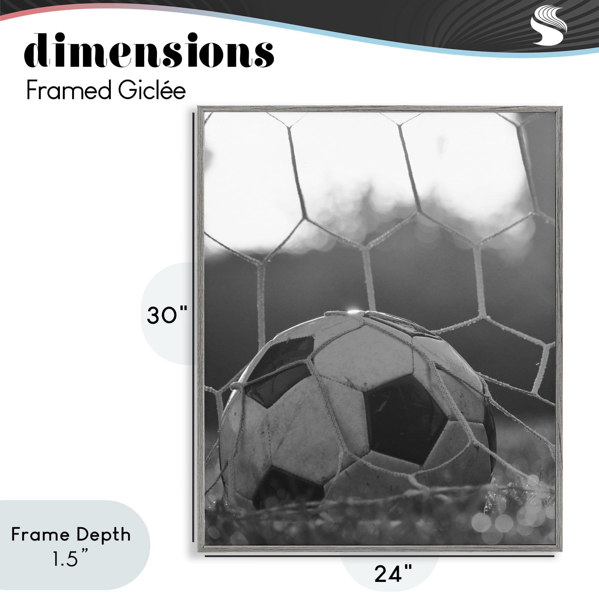 Stupell Industries Soccer Goal Score Gray Framed Giclee Art, design by Marcus Prime