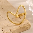 thumbnail image 5 of Minimalist Hollow Heart Ring for Women Dainty Irregular Statement Ring Stackable Wedding Engagement Rings Chic Finger Jewelry Size 8, 5 of 9