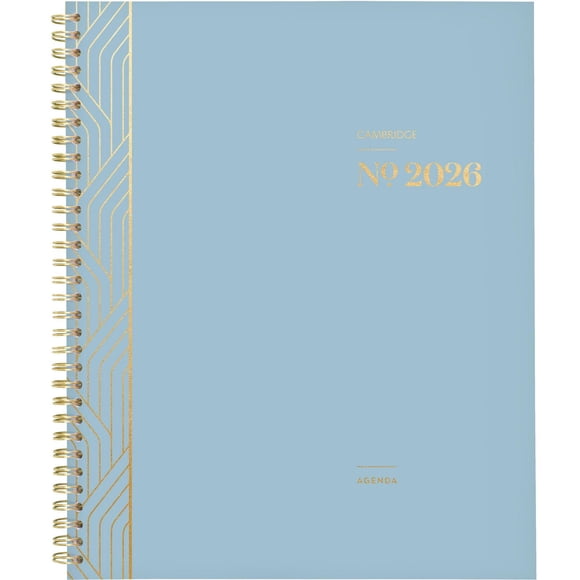 Agenda hebdomadaire Cambridge Workstyle Balance Aqua 2026, grand format
