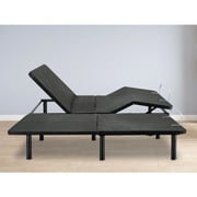 Serenity 15 Height Electric Adjustable Bed Frame Base With Wireless Remote Control-Color:Black,Size:Split King