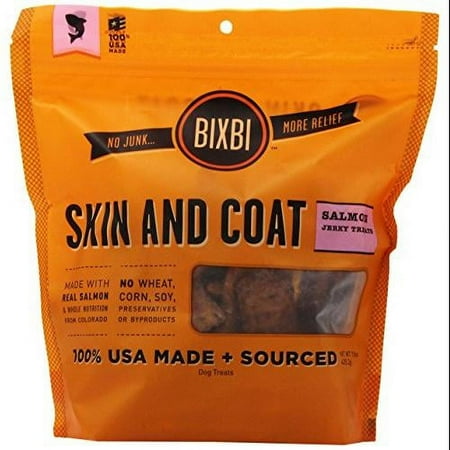 UPC: 0091037313720 | BIXBI Skin & Coat Dog Jerky Treats  Salmon  15 Ounce