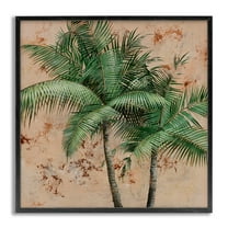 Stupell Industries Leafy Palm Fronds Botanical & Floral Painting Gray Framed Art Print Wall Art, 24 x 24
