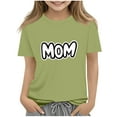 thumbnail image 2 of Spazoro Toddler Girls T-shirts, Love Mom Casual Crewneck Summer Short Sleeve Tops Green Size 2-13T, 2 of 7