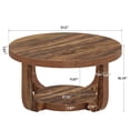 thumbnail image 4 of Tribesigns 2-Tier Round Coffee Table, Circle Coffee Table with Storage, Modern Accent Center Table for Living Room, Thick Tabletop & Base, Rustic Brown, 4 of 7