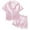 Hot Pink, variant on Boys Girls Striped Pajamas Short Sleeve Button Down Tops and Shorts Lightweight Silky 2 Piece Loungewear Summer Casual Sleep Homewear 0-5Y