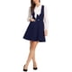 thumbnail image 2 of Vestido Pinafore Inspire Chic para Mujer A-Line Overoles Doble Botonadura Tirantes XS Azul Profundo, 2 of 5