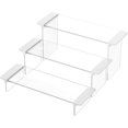 thumbnail image 1 of KEMEAMZ 5mm Thickened Acrylic Display Risers Stand - 3 Pcs Rectangular Clear Acrylic Risers for Figures, Cupcakes, Perfume, Collectibles Heavy Duty Retail Desktop Decor Shelf, 1 of 6