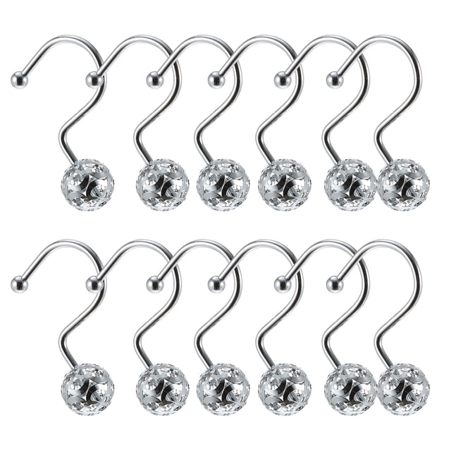 OULII 12Pcs Iron Plating Curtain Hooks for Rustproof and Waterproof Home Decoration