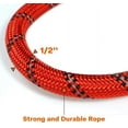 thumbnail image 3 of LAICAIW Rope Dog Leash 5 FT with Comfortable Padded Handle, Highly Reflective Threads Dog Leash for Large Dogs, 1/2 inch, Red, 3 of 7