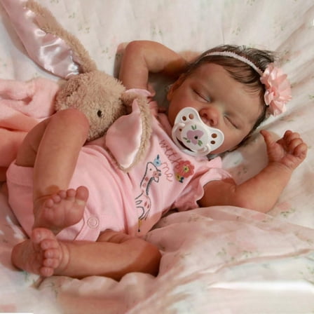 Cute Reborn Baby Dolls Full Body 18 inch Sleeping Reborn Newborn Baby Realistic Real Life Silicone Babies Anatomy Correct Bath Doll Toys for Girls Age 14  Year Old