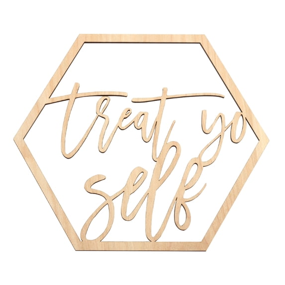 Koyal Wholesale Wood Treat Yo Self Sign, Party Banner, Decorations For Wedding Bridal Shower Baby Shower Birthday