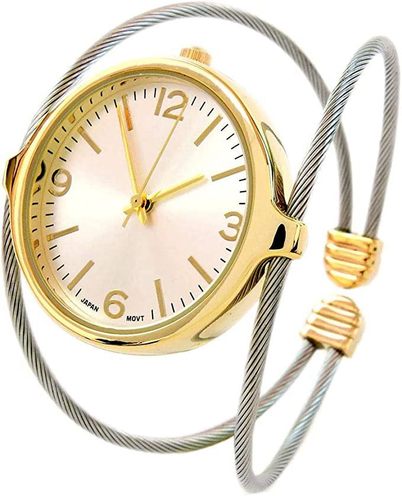 Geneva Two-Tone Gold Silver Cable Band Bangle Watch with  display picture 2