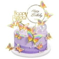 thumbnail image 1 of 50 Uds mariposa Cupcake cumpleaños boda fiesta pastel pared mariposas decoraciones tamaño mixto, 1 of 5