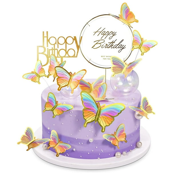 50 piezas mariposa Cupcake Topper cumpleaños boda fiesta pastel pared mariposas decoraciones tamaño mixto MFZFUKR BST3028824-5