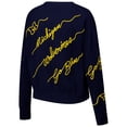 thumbnail image 3 of Women's Navy Michigan Wolverines Love Note Embroidered Sweater, 3 of 3