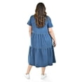 thumbnail image 3 of Vestido denim Roman Fashion Talla Extra Azul Oscuro 42, 3 of 7