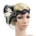 thumbnail image 3 of IDALL Fascinators Hats Tea Party Hats 1920s Headpiece Feather Flapper Headband Great Gatsby Headdress Vintage Party Hats Fascinator Headband White One Size, 3 of 5