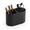 Black, variant on Beige Oval Dual-Slot Desk Pen Holder for Remote Controls and Office Supplies