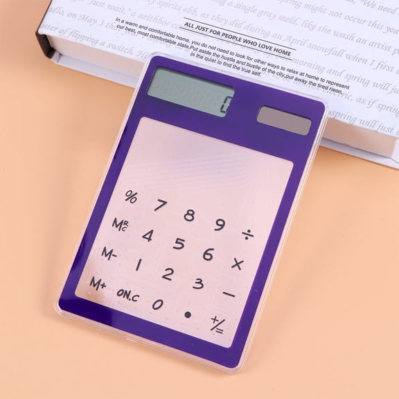 LOLIPPYY Desktop Calculator with Touch Screen Display in Purple for School Office 1Pcs