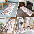 thumbnail image 5 of 2'x6' Rug Runners for Hallways Kitchen, Leaves Non Slip Entryway Beside Floor Carpet Runner, Pink Brown Summer Botanical Washable Laundry Room Bedroom Throw Rugs Mat for Family Pet, 5 of 8