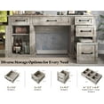 thumbnail image 4 of Merluxy Makeup Vanity with Mirror & Lights,Glass Top Vanity with 5 Drawers & Charging Station,Grey, 4 of 9