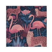 1 Pack 20'' x20" Satin Table Napkins Dinner Napkins for wedding Party Decoration events Flamingos and Leopard Print