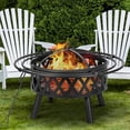 thumbnail image 3 of EcoNook 36 Inch Wood Burning Fire Pit with 2 Loops, Outdoor Fire Pit with Spark Screen & Fire Poker, Cross Weave Firepit for Outside Fireplace Bonfire for Yard,Patio, Garden, 3 of 6