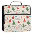 thumbnail image 2 of Haosy 3 Ring Zipper Binder with Shoulder Strap Waterproof Trapper Keeper 2 Inch D-Ring 500 Sheets Capacity, Marry Christmas Tree Gift, 2 of 8