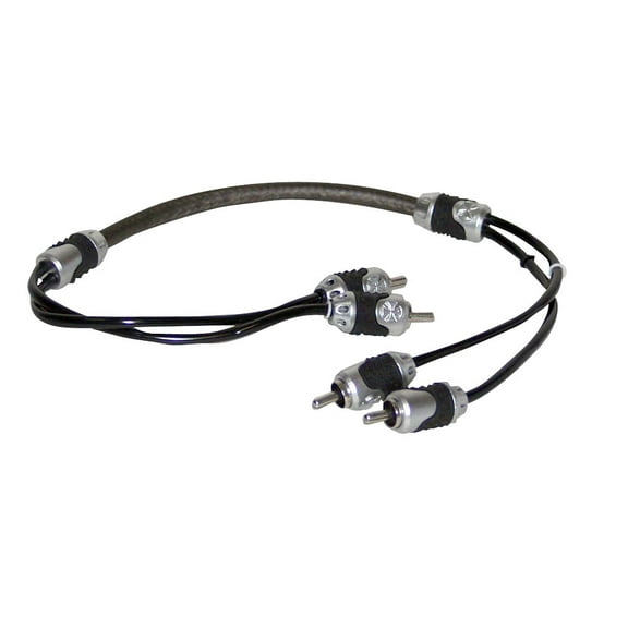 BRAND-X XXL3RCASQ - 3' Foot Hi-End Black/Silver Stereo RCA Cable