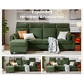 thumbnail image 5 of CHIC HOUSE 101" Sectional Sofa with Storage Ottoman Chaise, Corduroy Sleeper Sofa Convertible Sectional Couches for Living Room, 8 Seater Corner Modular Sofa with Deep Seat Throw Pillows, Green, 5 of 10