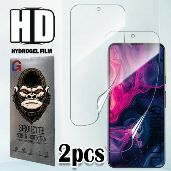 GIROUETTE [2 Pack] Screen Protector For Google Pixel 8/Pixel 8A/Pixel 8 Pro/Pixel 9/Pixel 9 Pro/Pixel 9 Pro XL, Fingerprint Compatible, Transparent Soft Protective Film, Full Coverage Protection, [Sof