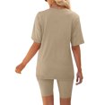 thumbnail image 4 of Homenesgenics Sweatsuits 2pcs Sets Womens Short Summer Women Two Piece Outfits Summer Short Sleeve Round Neck Biker Shorts Set Cycling Suit, 4 of 6