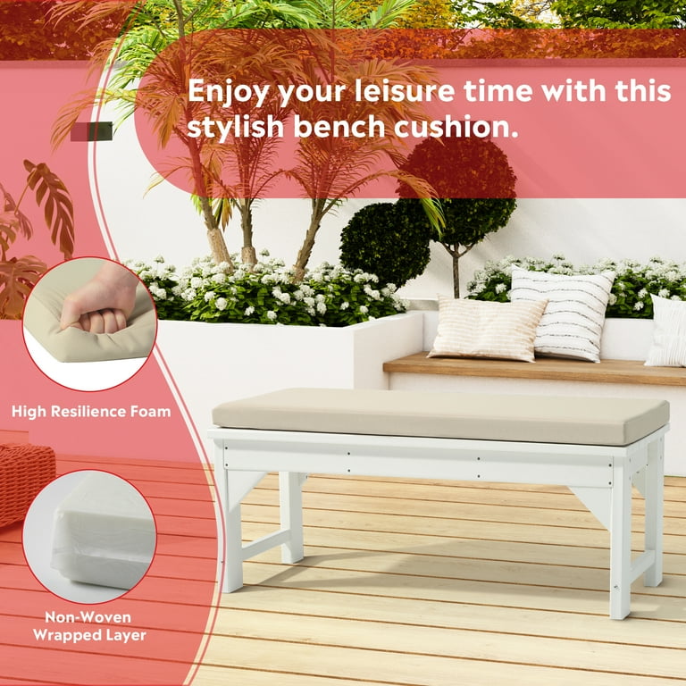Costaelm Harmony Outdoor Patio Bench Seat Cushion 39 x 18 Beige Walmart