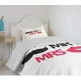 thumbnail image 4 of Ambesonne Retro Quilted Bedspread Set 2 Pcs, Lips Moustache Mr Mrs, Twin Size, Black Pink White, 4 of 6