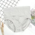 thumbnail image 3 of Bigersell Woman Underwear Clearance Womens Briefs Underwear Cheeky Panty Style P-1462 Nylon Period Panties Thong Bikini Briefs Mid Waist Women Cheeky Panties Gray L, 3 of 3