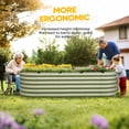 thumbnail image 3 of KING BIRD Screwless 8x3x2 ft Raised Garden Bed Galvanized Steel Planter Garden Box for Outdoor Gardening Vegetables Flowers Olive Green, 3 of 10