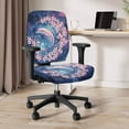 thumbnail image 5 of FKELYI Cherry Floral Dolphin Print Office Chair Cover Stretch Computer Chair Cover Stretch Fabric Rotating Sweivel Chair Slipcover Decorative Cover for Office Worker, 5 of 7