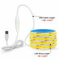thumbnail image 4 of Flagtop USB COB LED Strip Light Dimmable, 3000K Warm White Light Strip, Flexible 5V Cuttable USB Cob with 3-Button Controller for Bedroom, Cabinet, TV, Monitor (1M/3.3Ft), 4 of 8