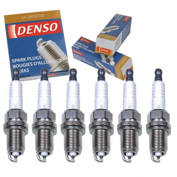 6 pc DENSO Standard U-Groove Spark Plugs compatible with Toyota Sienna 3.0L 3.3L V6 2001-2006