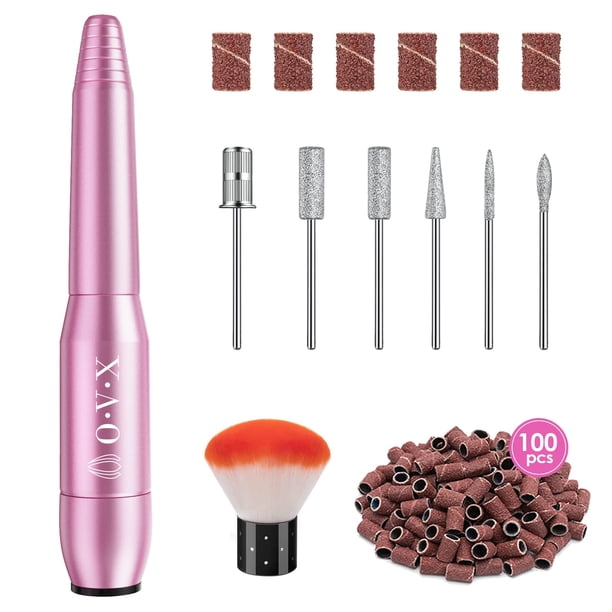 Taladro de uñas eléctrico portátil con kit de uñas acrílicas, juego profesional de manicura y pedicura de 20000 rpm con bandas de lijado, cepillo para uñas, esmalte de uñas en gel, cortaúñas