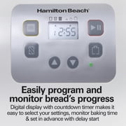 Hamilton Beach 2 lb Bread Maker Machine with 12 Settings Plus Gluten Free, White