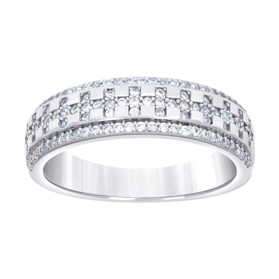925 Sterling Silver Mens Cubic Zirconia Fashion Wedding Band Ring 5.8x5.8mm Wide Size 5 Wedding Band for Men