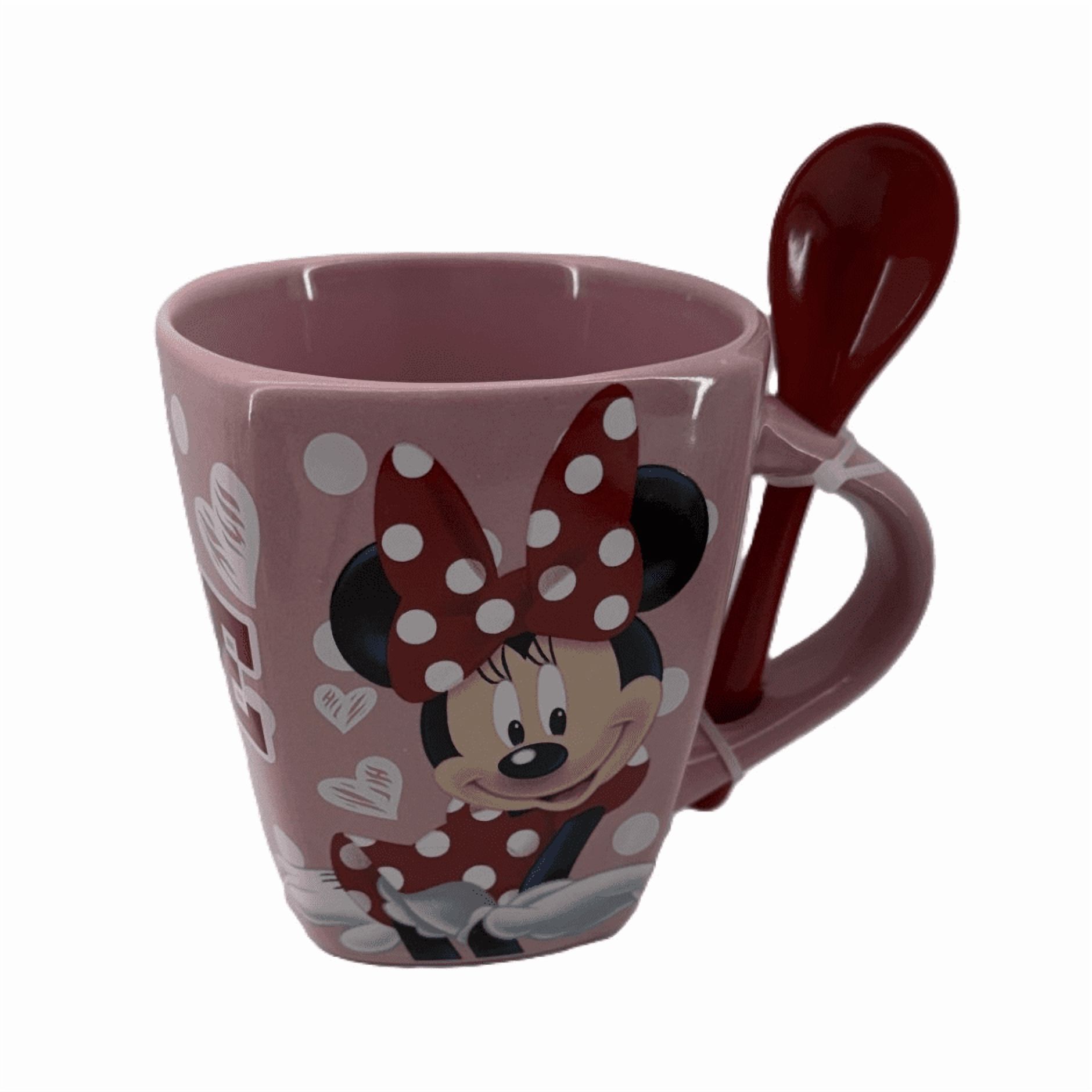 Disney 9 oz Minnie Mouse Pink Ceramic Spoon Mug