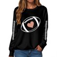 thumbnail image 6 of felwors Football Sweatshirts for Women Game Day Football Season Graphic Sweatshirt Long Sleeve Shirt Soccer Fans Pullover Black, XXL, 6 of 7