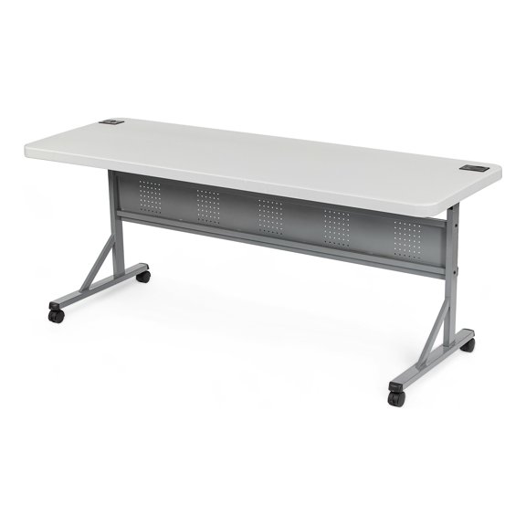 Hampden Furnishings Wyatt 24" x 72" Flip-Fold Training Table, Speckled Grey