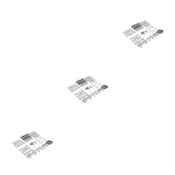 Juego de 29 piezas de repuesto de metal Vogacara para WLtoys 144001 144002 RC Buggy Crawler Plata