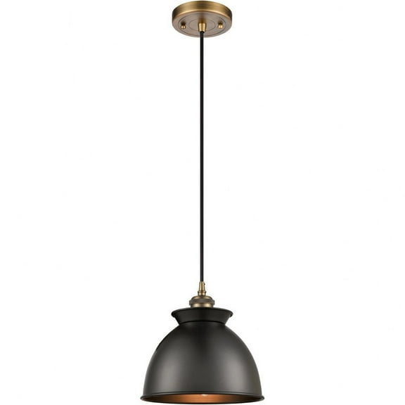 Innovations 516-1P-BB-M14-BK Adirondack 1 Light Mini Pendant part of the Ballston Collection, Brushed Brass