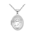 thumbnail image 1 of Collier Pendentif Médaillon Ovale en Argent Sterling Coucher de Soleil avec Chaîne, 1 of 4