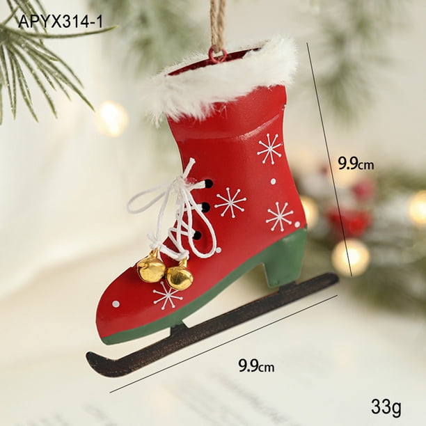 Colgante Navideño Xihbxyly de Hierro Pintado con botas Guantes y calcetines Decoración para Árbol de Navidad